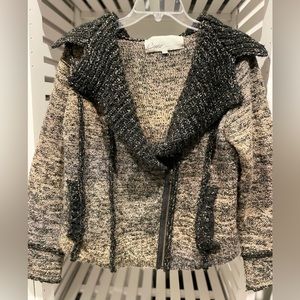 Curio New York zip sweater (moto style) with shawl collar. Size medium
